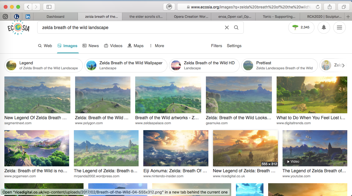 Google search for Legend of Zelda: Breath of the Wild