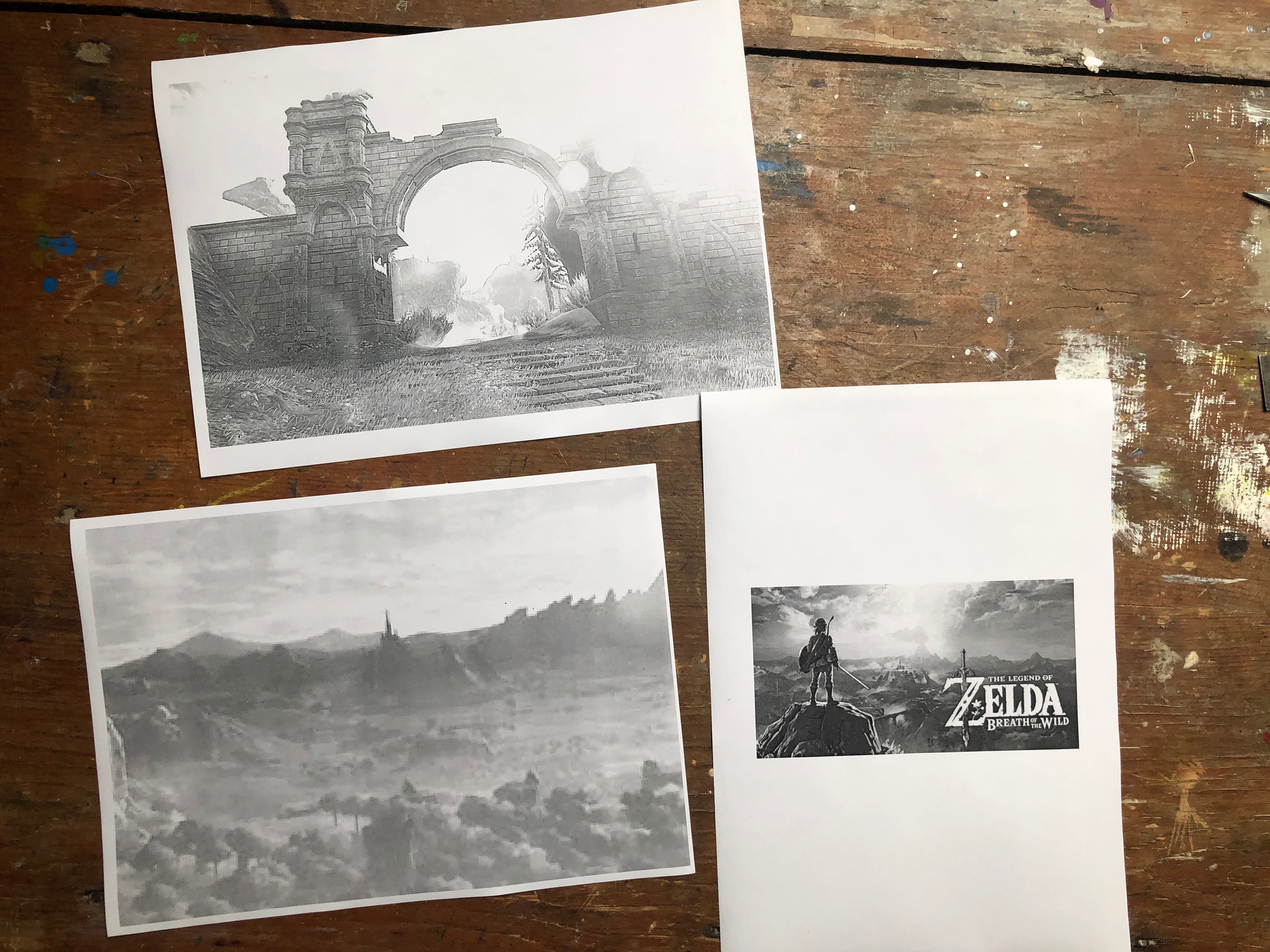 Printed out images from Zelda