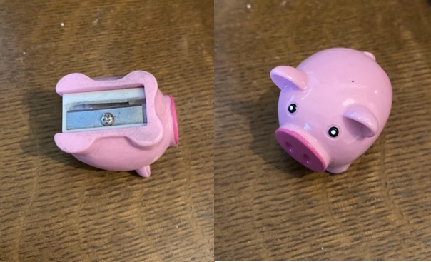 Image of a pencil sharpener shaped like a pig